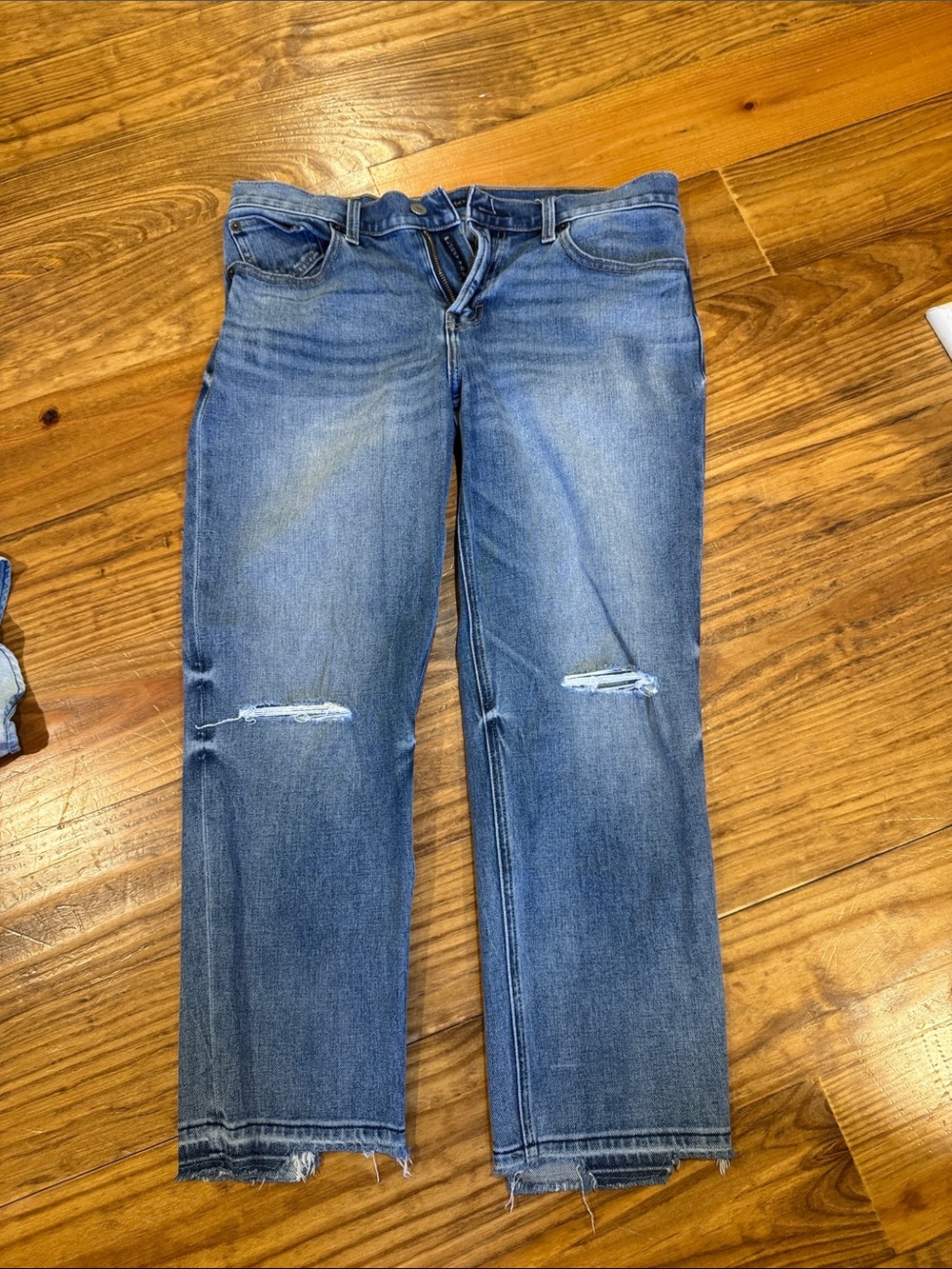 Lucky Brand Blue Distressed Cropped Jeans